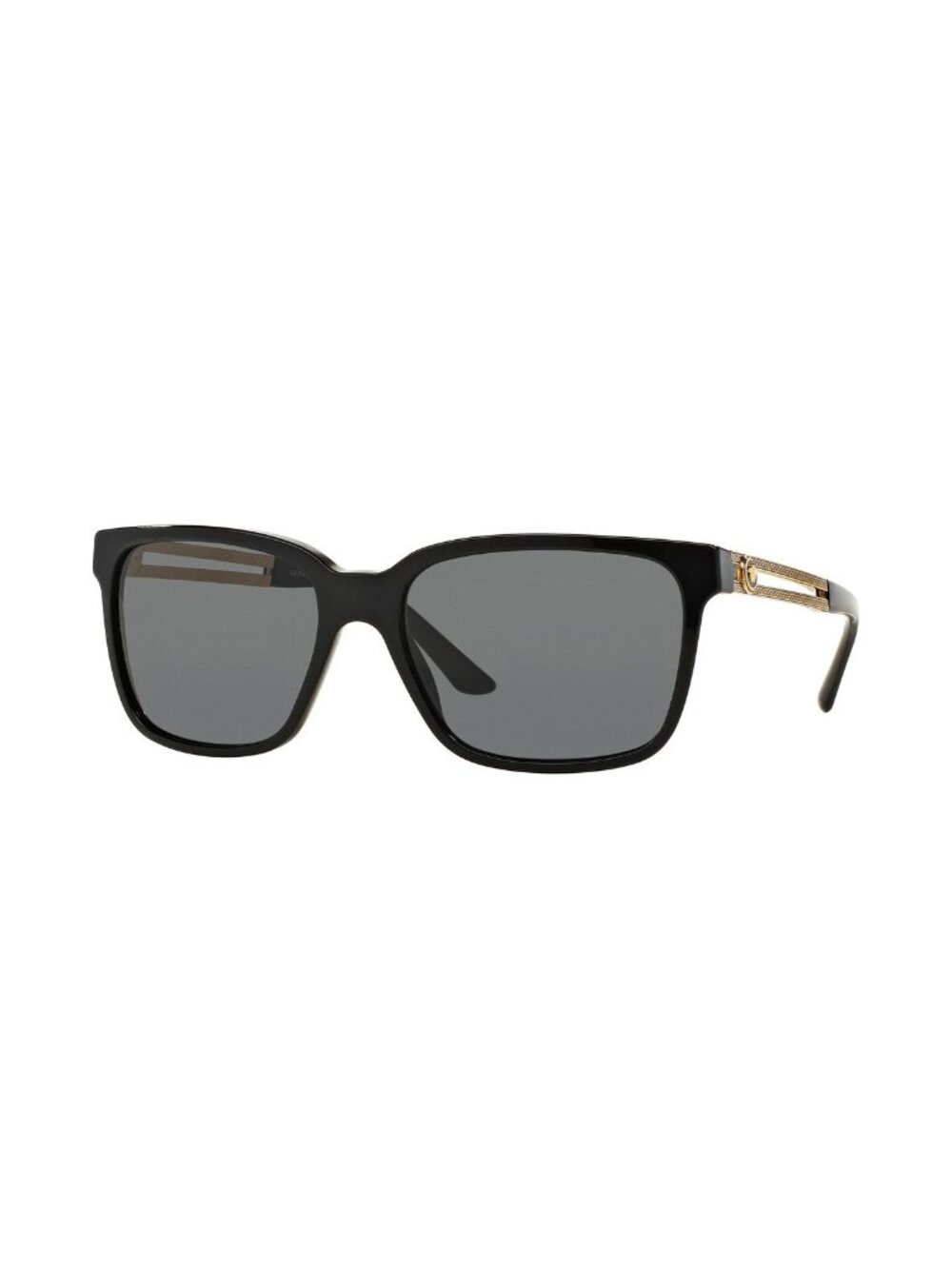 New Versace Men's Sunglasses Black Square Grey Lens Injected Frame VE4307 GB1 87